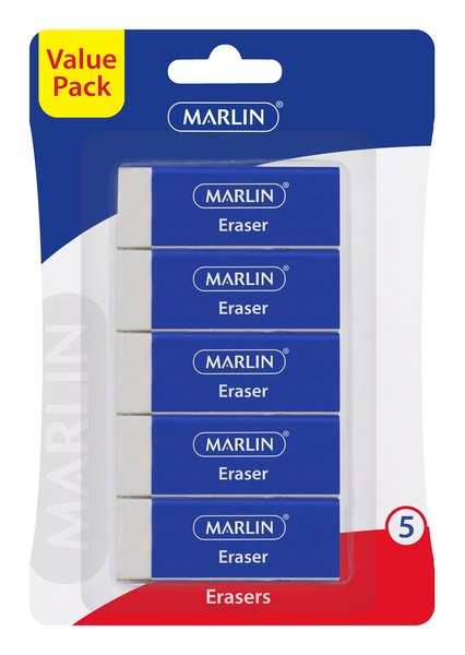 Marlin Vinyl Erasers - Blister of 5