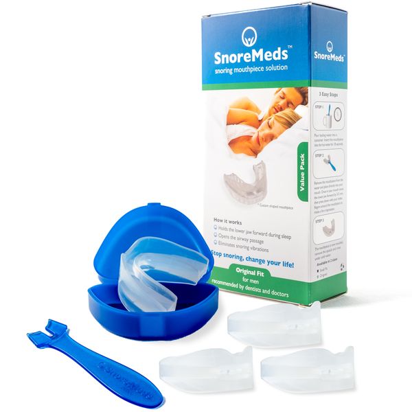 SnoreMeds Stop Snoring Mouthpiece for Men - Value Pack