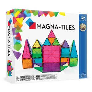 Magna-Tiles - Magnetic Construction Set - Translucent Colours - 32 Piece