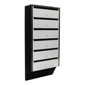 Apartment Mailbox Rottner Depot 6 Silver / Black Cylinder Lock