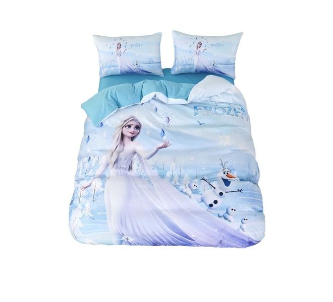 Frozen 3D Custom Polycotton Print - Queen Size Duvet Cover Set