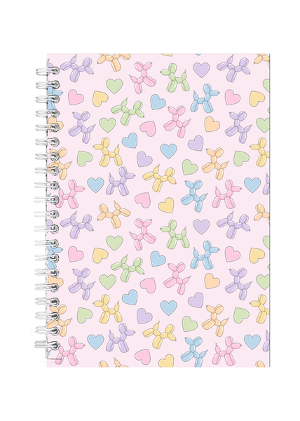 Balloon Dog And Hearts 2 Gift Idea Writing Book Notepad Notebook A5 505