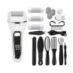 18-in-1 Electric Callous Remover Kit Portable Foot File - White