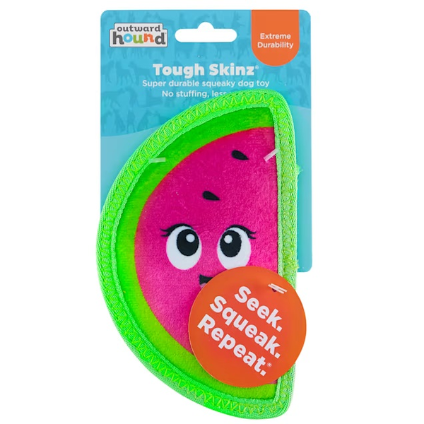 Outward Hound Tough Skinz Durable Dog Toy Watermelon Red Medium