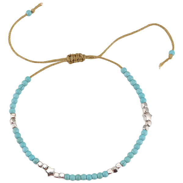 Bohemian Star Beads Stone Anklets For Women Vintage Woven Rope