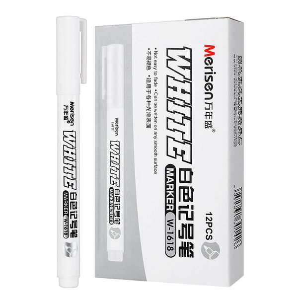 10 Pcs White Markers Pen Acrylic White Fabric Paint Finetip 1 MM