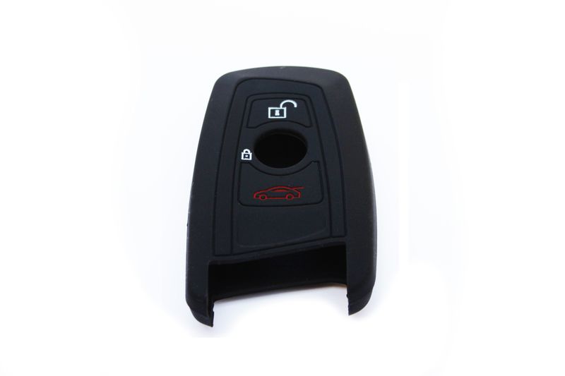 Silicone Car Key Protector for BMW 3 Button - Black