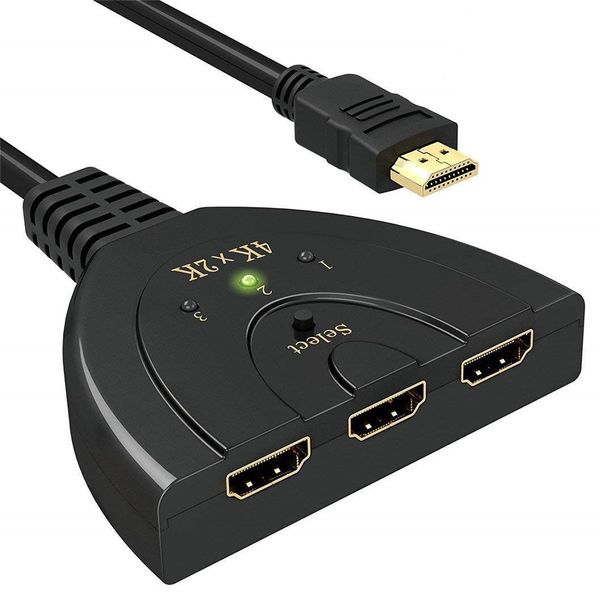 3 Port 4K HDMI Switch 3x1 Splitter with 5m HDMI Cable