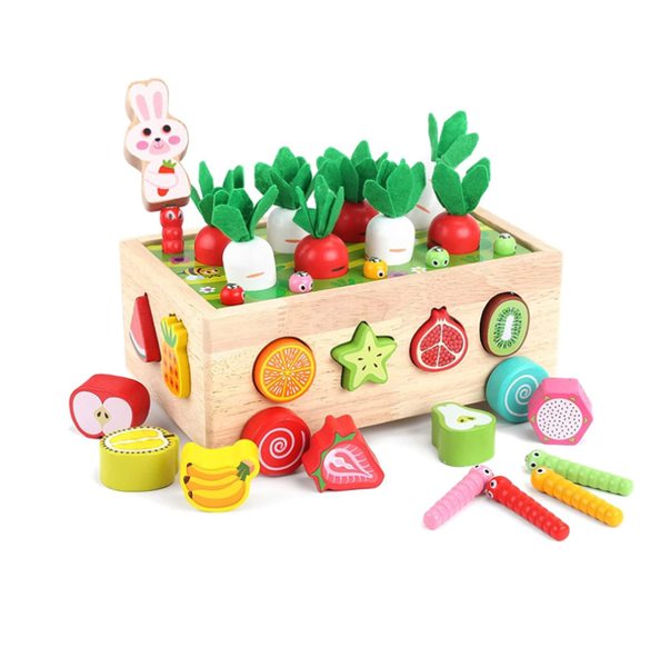 Children's Wooden Puzzle Orchard Toy Car And Building Block Pairing