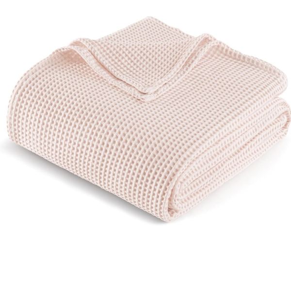Pink Baby/Muslin Waffle Throw L