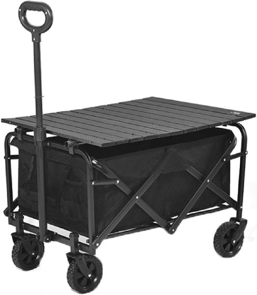 Heavy Duty Folding Wagon All Terrain Cart with Table for Camping Beach