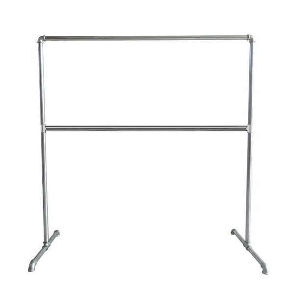 Double Pole Clothes Rack Garment Hanger Laundry Drying Metal Rail