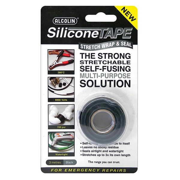 Bulk Pack x 3 Alcolin Silicone Tape - 3m Black