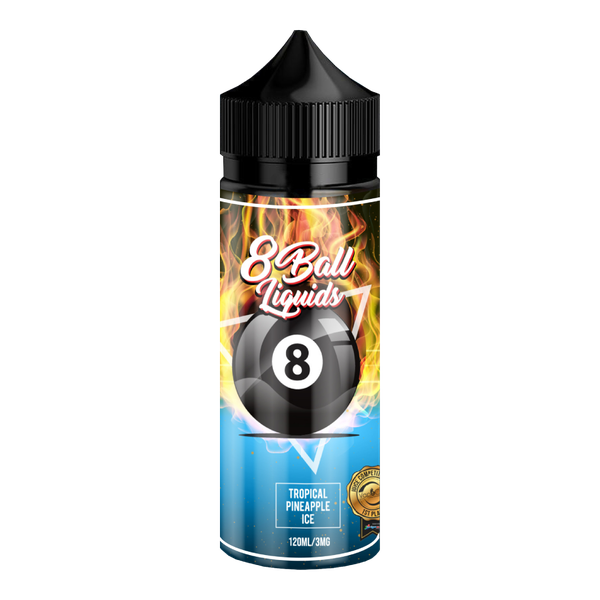 8 Balls Liquids - Tropical Pineapple- Vape Juice- On Ice 120ml Refill