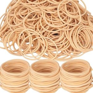 Size 16 Beige Rubber Bands - 100g Pack | Approx. 2.5" x 1/16
