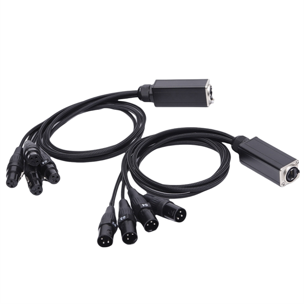 Shielded Cable To 4 Channel 3-Pin Xlr Male/Female Connectors