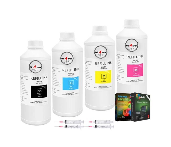MR A TECH Epson 106/101 EcoTank Compatible 1Lx4 BK/C/M/Y- Bulk Refill Ink