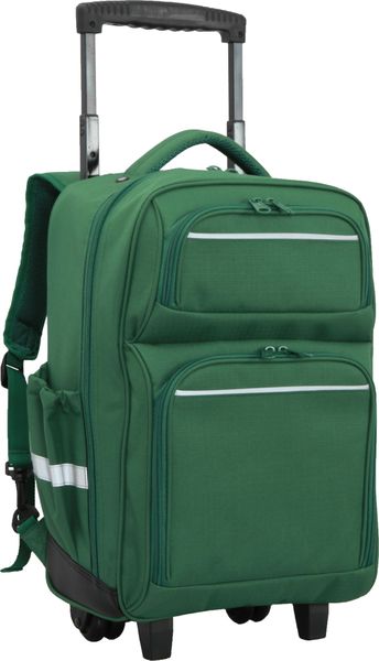 School Mate Large Green Division + Laptop/tablet Trolley Back Pack S-2973G