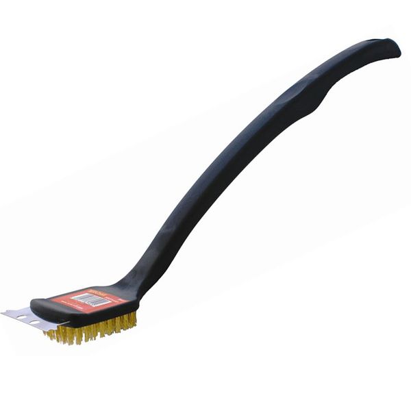 Braai Bbq Brass Wire Brush 450mm Handle 18" Tcw