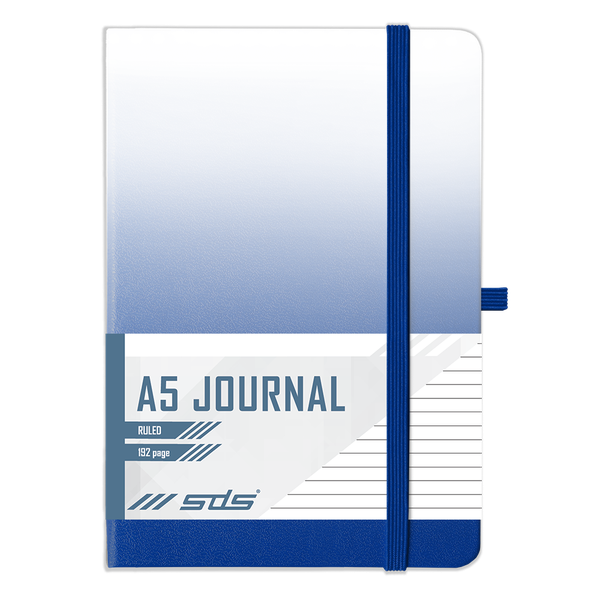 SDS A5 192 Page Lined Journal Hard Cover with Elastic Closure - Navy Blue
