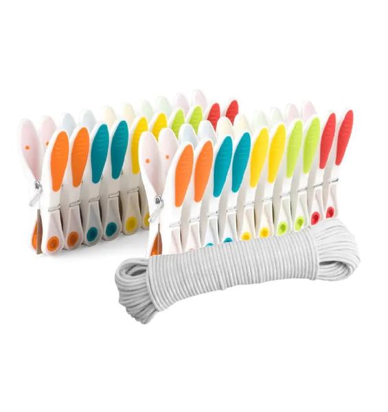 Washing Line 20m With 20 Piece Clothing Pegs, Plastic
