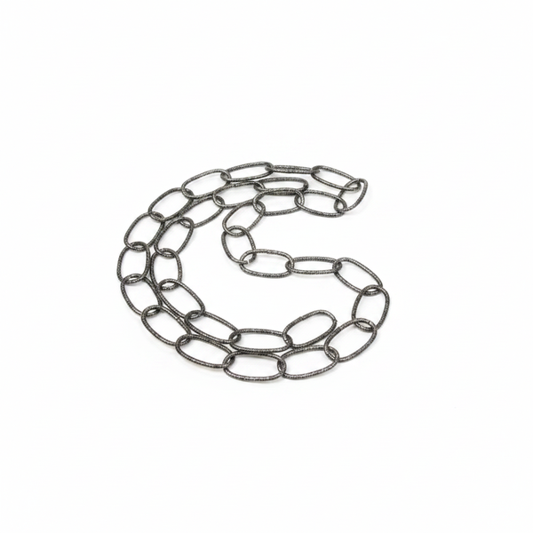 KRAFFT Antique Silver Decorative Oval Link Chain 2.8mm x 1m