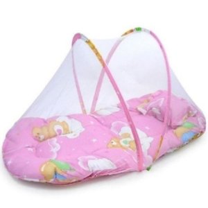 Travel Foldable Soft Baby Mosquito Net Crib Bedding Cushion With Pillow