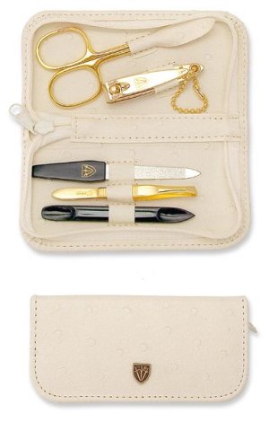 Kellermann 3 Swords Manicure Set Ostrich Beige 7407 P N