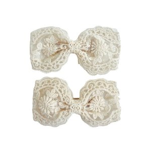 Lace Bow Hair Clips - Set of 2