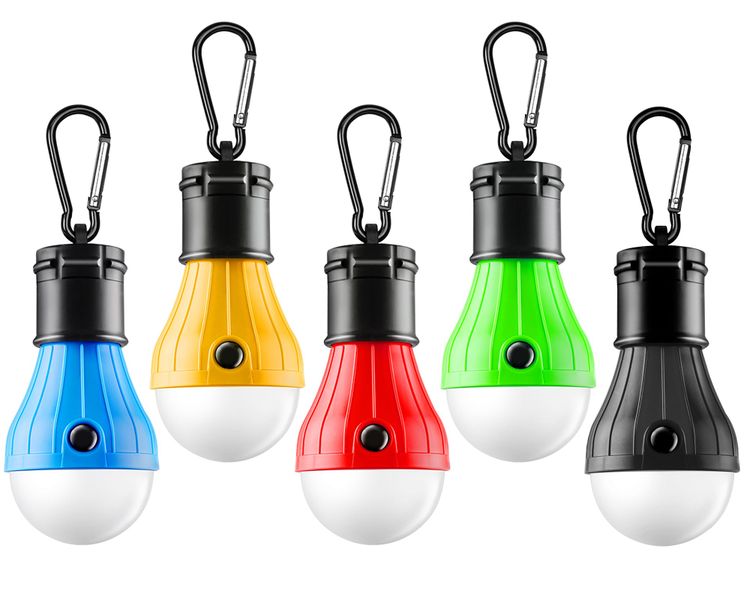 5Pack Tent Lights - Portable LED, Clip-On, Camping (Batteries Not Included)