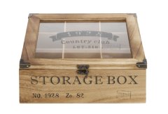 Excellence Homeware 9 Compartment Wooden Tea Box with Metal Lock
