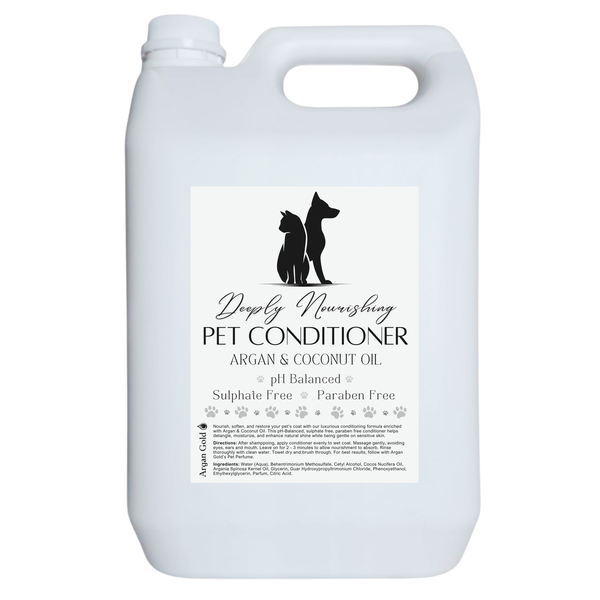 Pet Conditioner - Argan &amp; Coconut Oil (pH Balanced, Sulfate Free) - 5L