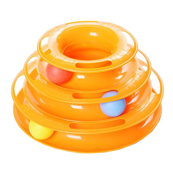 Tower of Tracks Cat Turntable Three Levels of Tracks Interactive Ball Toy