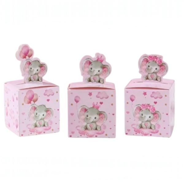 Elephant Party Favor Boxes 24 Pack - Baby Shower, Gender Reveal, Birthdays