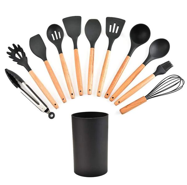 12 Piece Silicone Kitchen Utensils Set Home Non-Heat-Resistant Cookware Kit