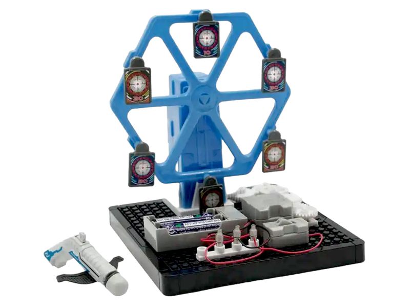 Electronic Rotating Target Wheel with Foam Dart Gun Science Assemble Kit