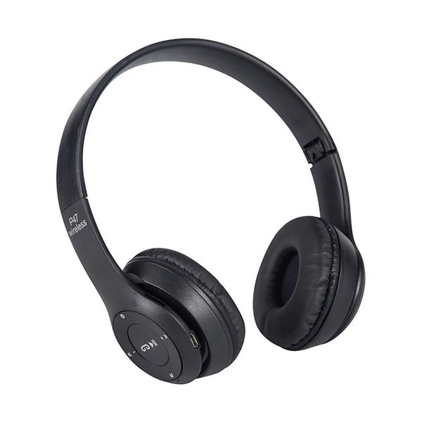 Bluetooth Headphone Wireless Stereo Plug in Card Foldable Over Ear Black