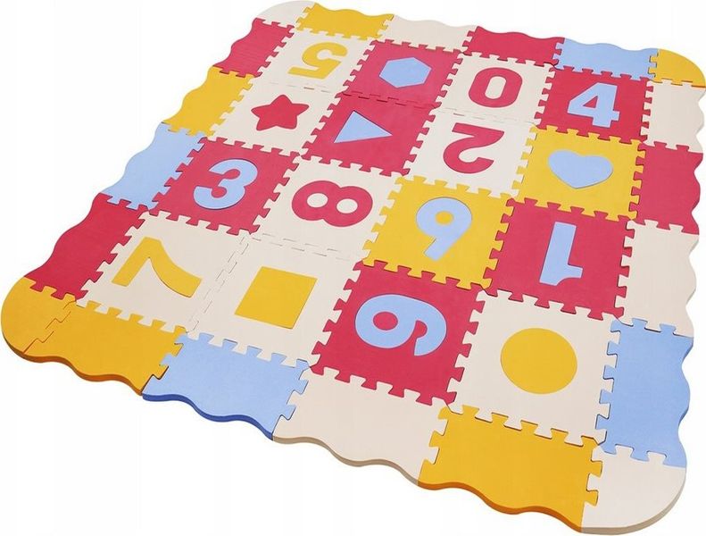 NIKIKIDS Numbers &amp; Shapes - Red &amp; Blue 36-Piece Floor Puzzle Mat