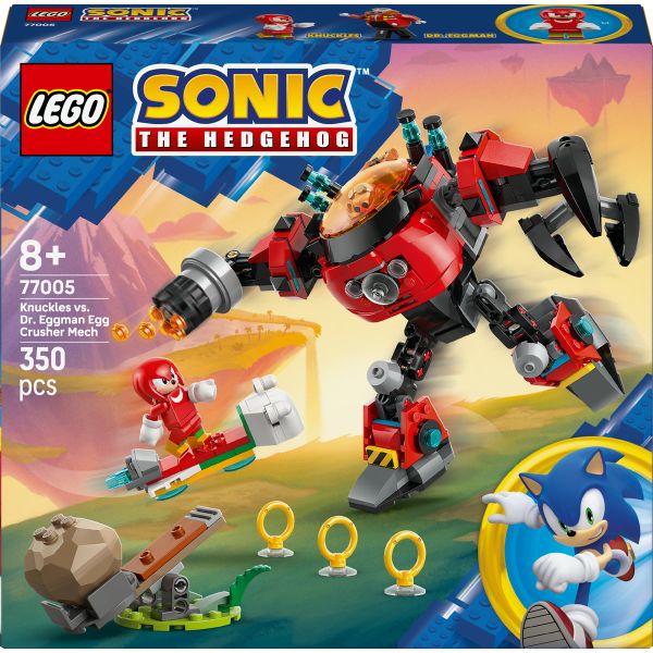 LEGO® Sonic the Hedgehog™ Knuckles vs. Dr. Eggman Egg Crusher Mech Toy Set 77005