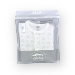 Mothers Choice 2-Pack Baby Basic Grows with Snaps - Grey &amp; White House