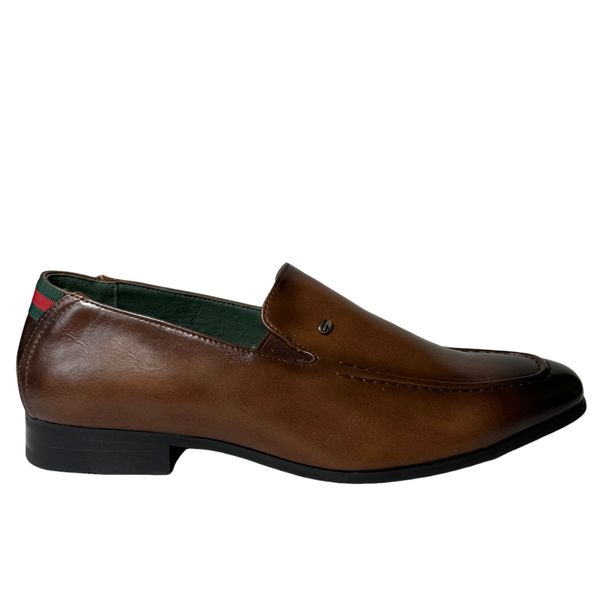 Gino Paoli Tan Lloyd Slip-On - Men's Leather Moccasin Formal Shoe