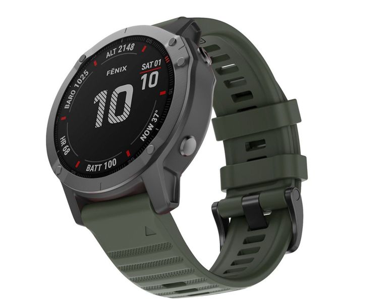 Replacement Strap for Garmin Fenix 3/3HR,Fenix 5X &amp; Fenix 6X - Olive (26mm)