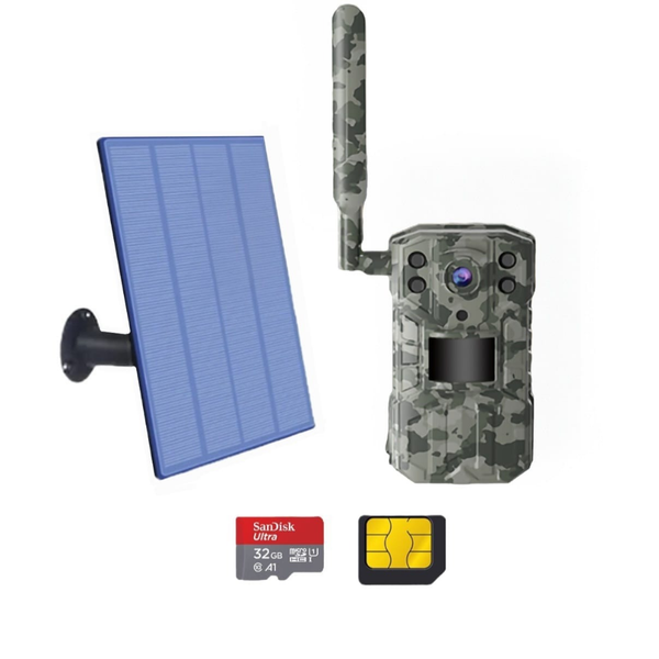 H2 4G Solar Security Camera-No Wifi,No Glow Night Vision with sim &amp; TF card