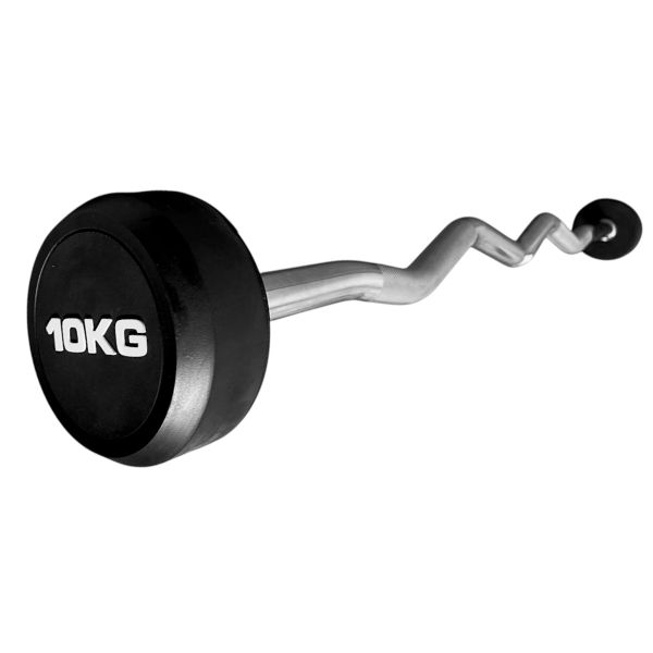PU Rubber EZ Fixed Barbell - 10kg