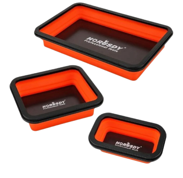 Horusdy 3Piece Collapsible Magnetic Parts Tray Set