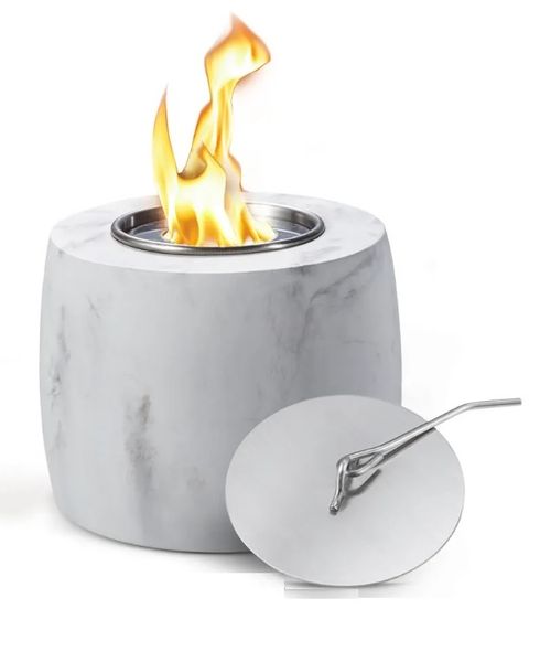 Bioethanol Roundfire Concrete Tabletop Fire Pit Small Portable Firepit