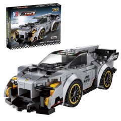 Building Blocks Speed Racing Grey Racing Car 2-in-1 - 219 Pieces Ages 6+