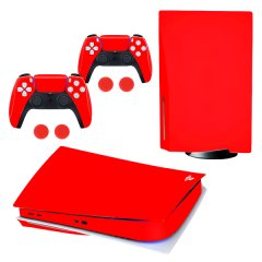 Skin Decal Sticker For PS5 Console, Controls &amp; Joystick Caps - Red