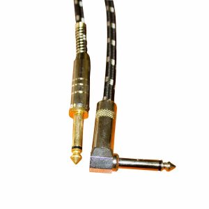 VisioSound INC001-BK-6M Instrument Cable 6.35mm Mono Right Angle Jack 6m