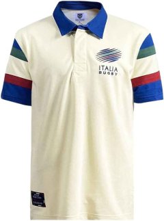 Ellis Rugby - Men's Italy Rugby Polo 1988 - Ecru